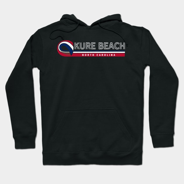 Kure Beach, NC Summertime Vacationing State Flag Colors Hoodie by Contentarama